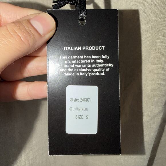 NWT Francesca Bettini Linen Blend Woman’s Blouson Top Sleeveless Sz S Italy Tan - Picture 6 of 8